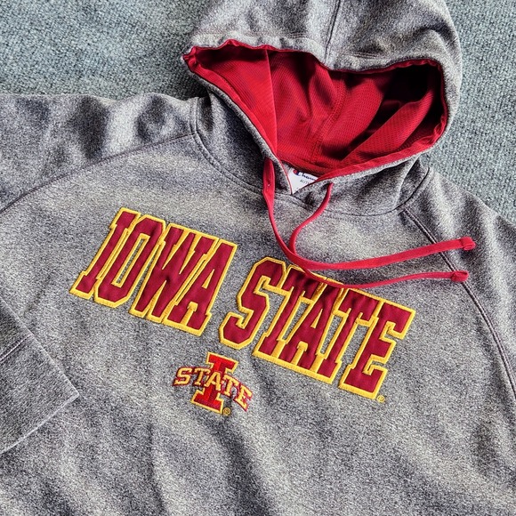 Champion IOWA STATE Cyclones Hoodie Sweatshirt heathered Gray kangaroo pocket M - Picture 1 of 7